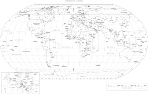 Mapa Mundi para Colorir: Imprimir, Tamanho A4,.